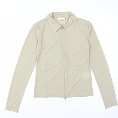 Weekday Beige Unisex Long Sleeve Zip Button-Up M