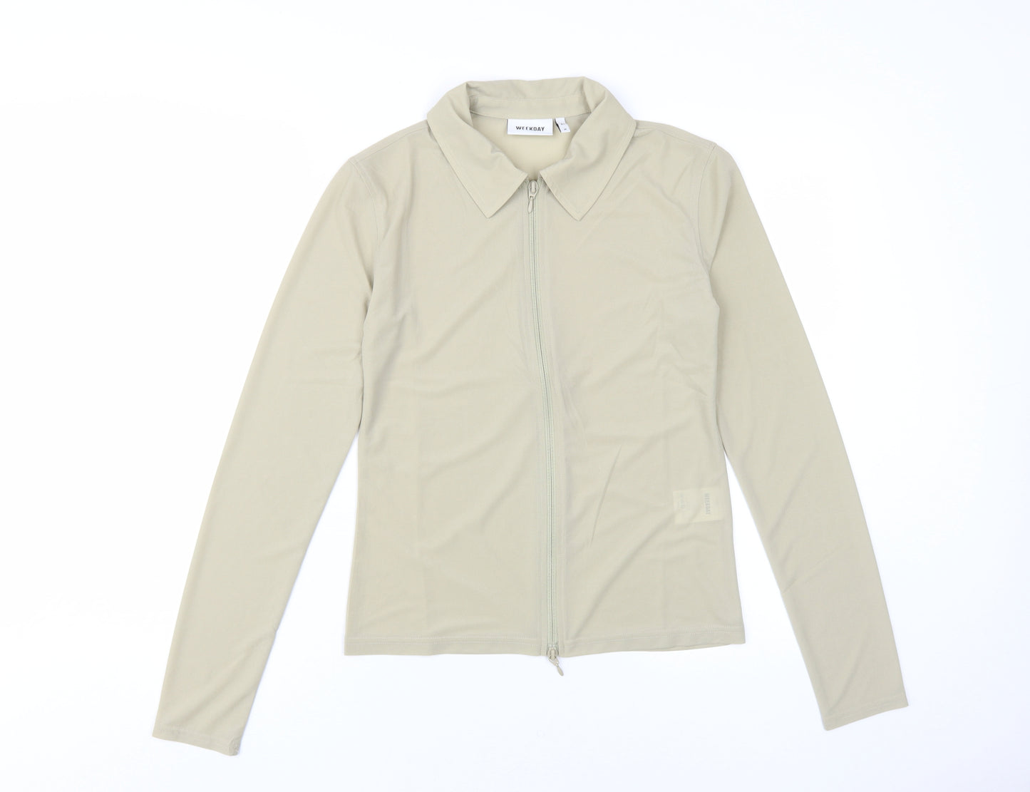 Weekday Beige Unisex Long Sleeve Zip Button-Up M
