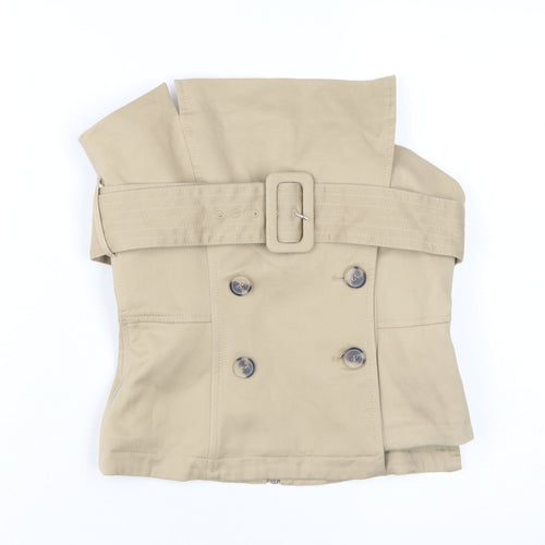 Zara Beige S Blouse for Women - Stylish Wrap Design