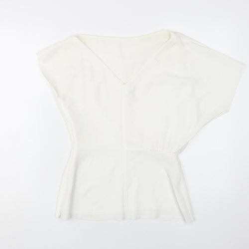 Reiss Women White V-Neck Top UK 8