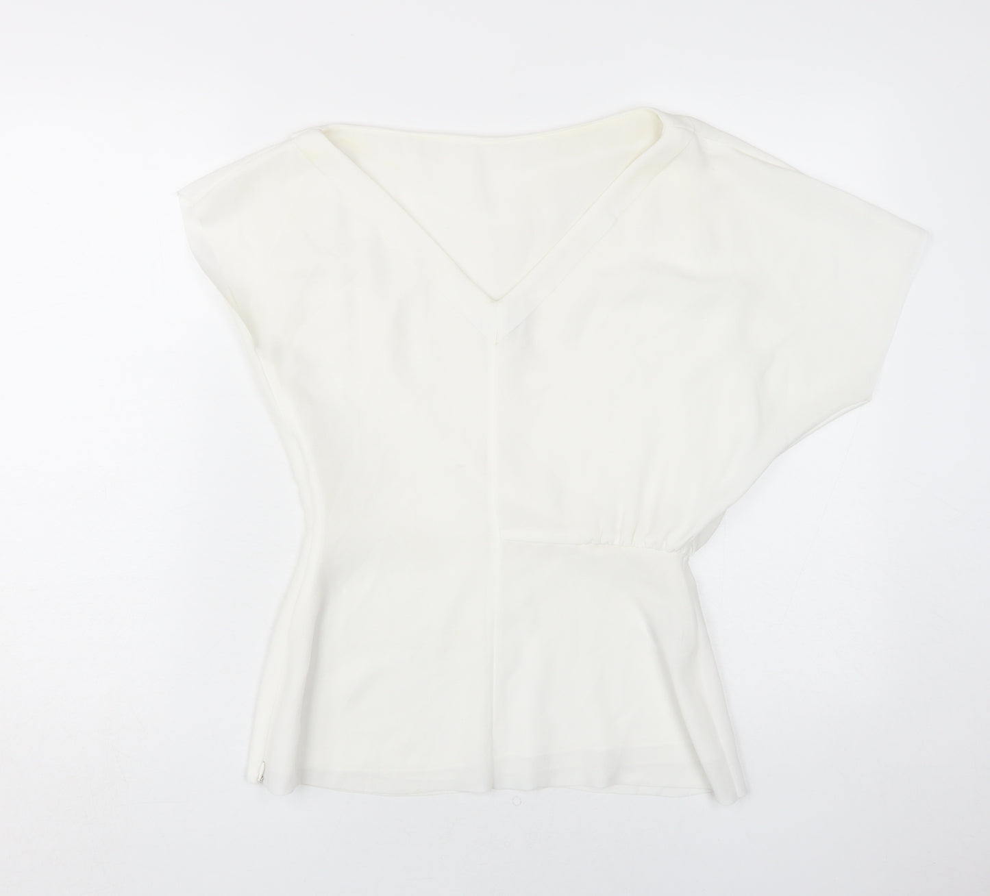 Reiss Women White V-Neck Top UK 8