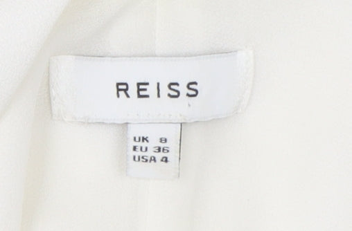 Reiss Women White V-Neck Top UK 8