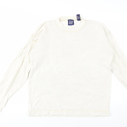 Gap Men's Ivory Small Pullover Crew Neck Jumper