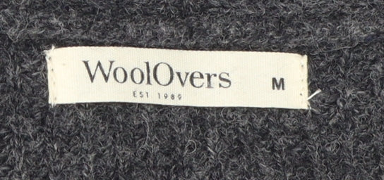 WoolOvers Women's Grey V-Neck Cardigan M Wool Casual
