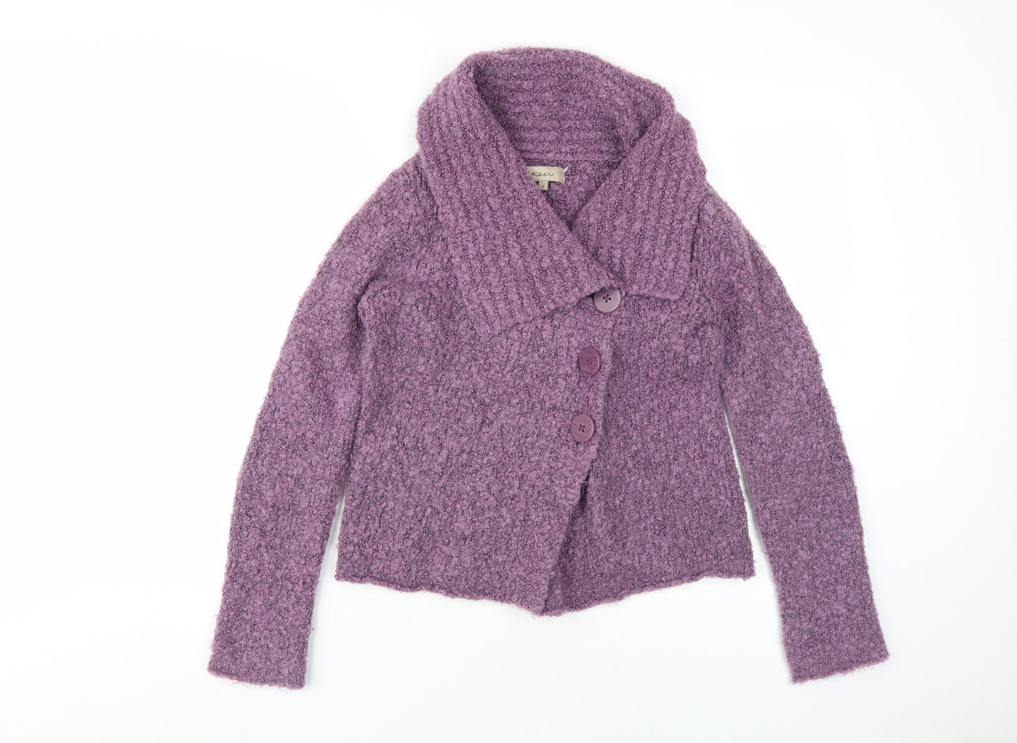 Ken Women's Purple Cardigan S Chunky-Knit