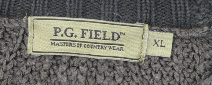 P.G. Field Men's Green Crew Neck Pullover Jumper XL