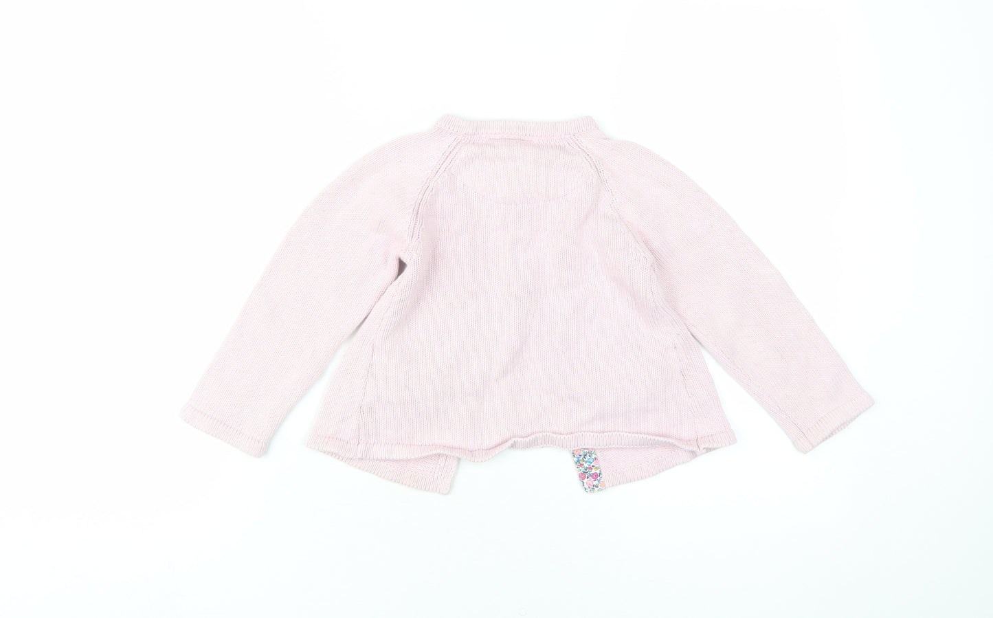 JoJo Maman Bébé Pink Girls Cardigan 3-4 Years Cotton Cashmere
