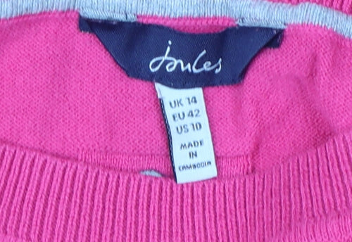 Joules Women's Pink Pullover Jumper Size 14