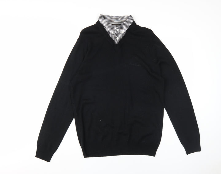 Pierre Cardin Men's Black Pullover Jumper Size L