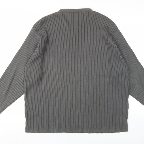 Timberland Men's Grey V-Neck Knit Pullover - Size L