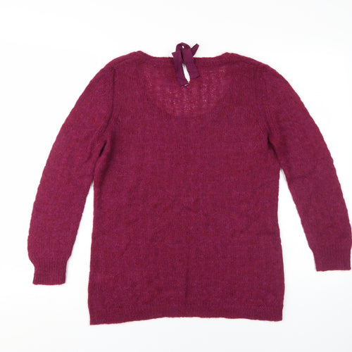 White Stuff Women’s Purple Knit Pullover Jumper Size 12