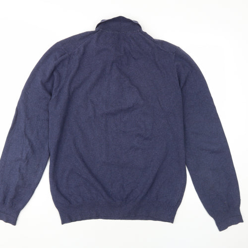 French Connection Men's Blue Collared Pullover Jumper M