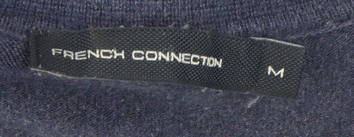 French Connection Men's Blue Collared Pullover Jumper M