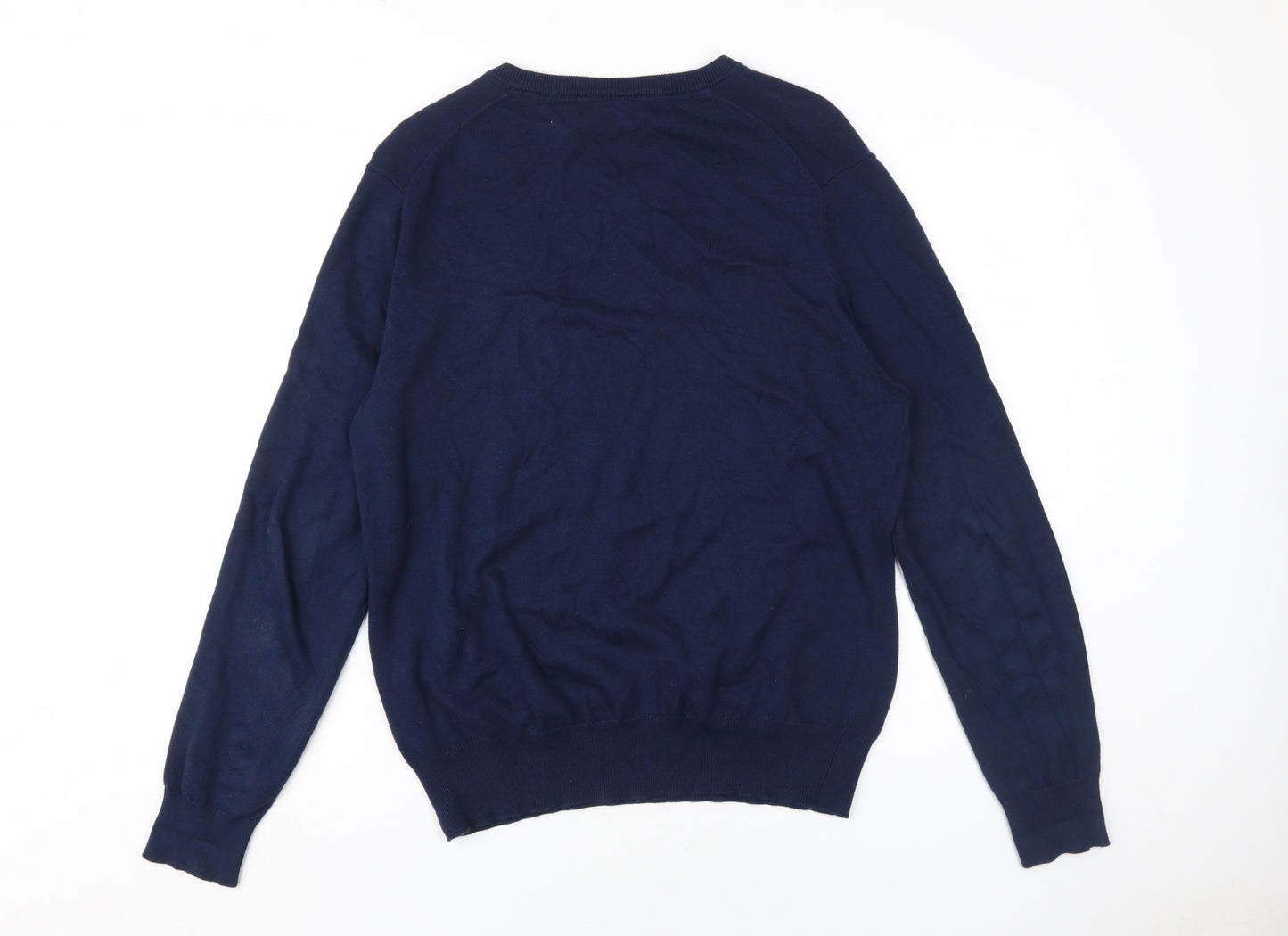 Merc London Men's Blue V-Neck Pullover Size L