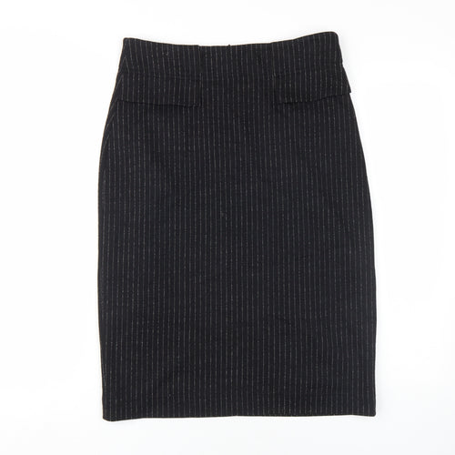 Quin and Donnelly Women's Black Pinstripe Pencil Skirt Size 10