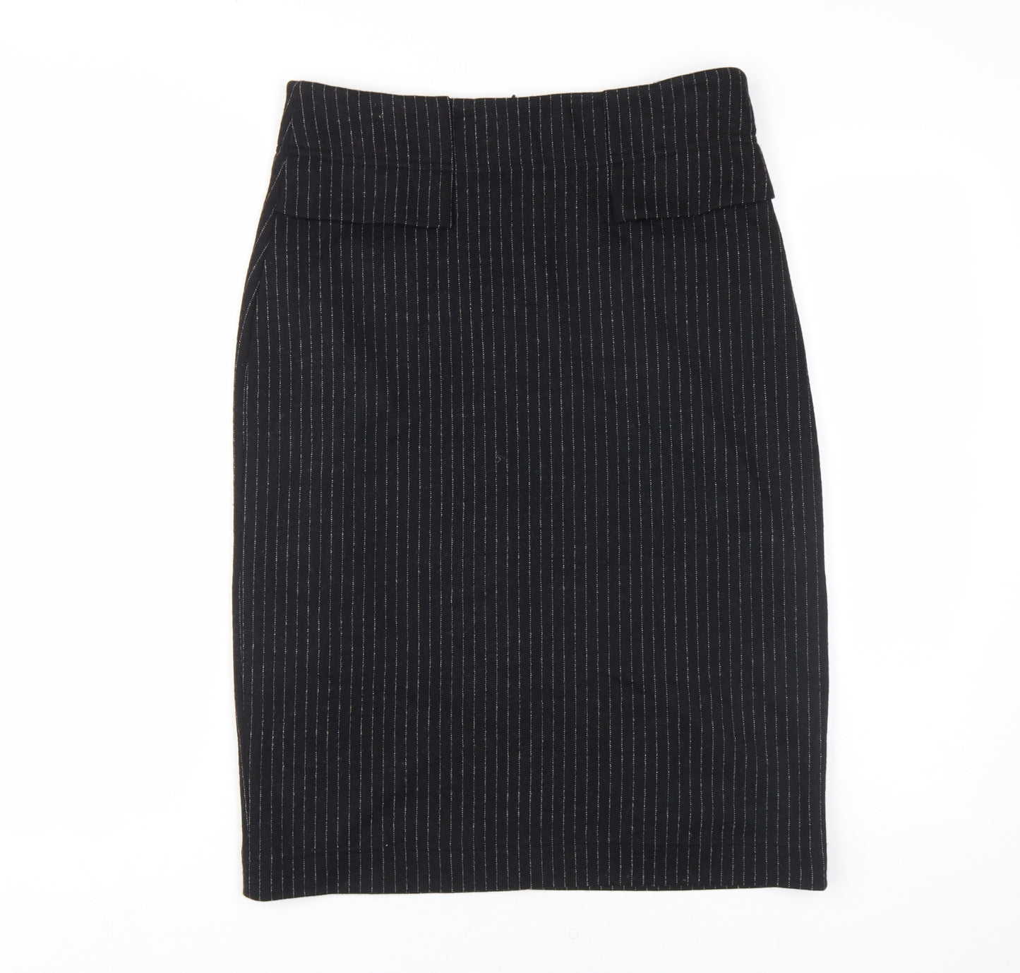 Quin and Donnelly Women's Black Pinstripe Pencil Skirt Size 10