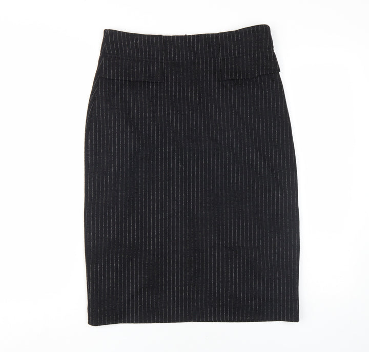 Quin and Donnelly Women's Black Pinstripe Pencil Skirt Size 10