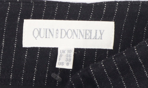 Quin and Donnelly Women's Black Pinstripe Pencil Skirt Size 10
