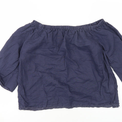 Marks and Spencer Women's Blue Blouse Size 8 Casual