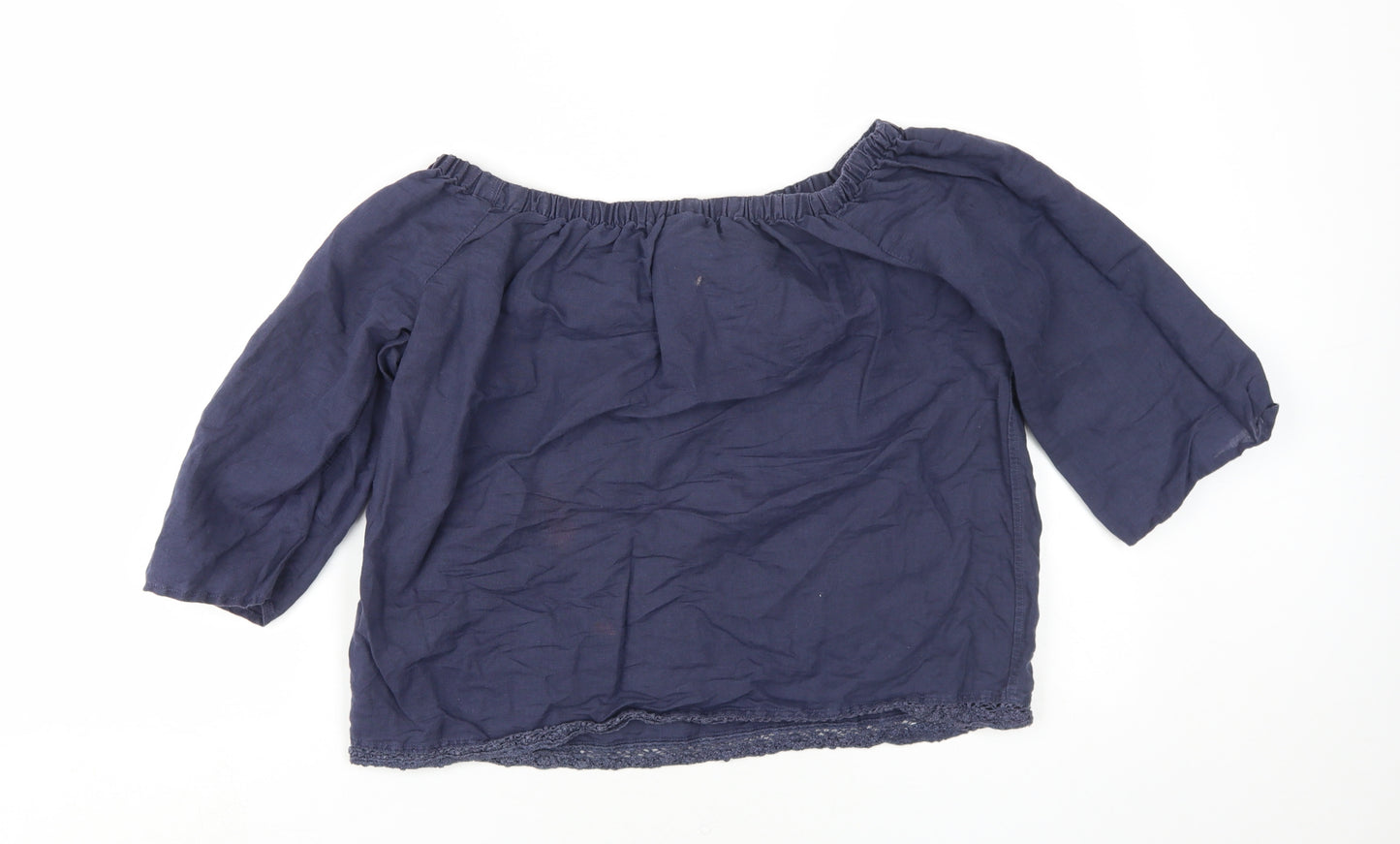 Marks and Spencer Women's Blue Blouse Size 8 Casual