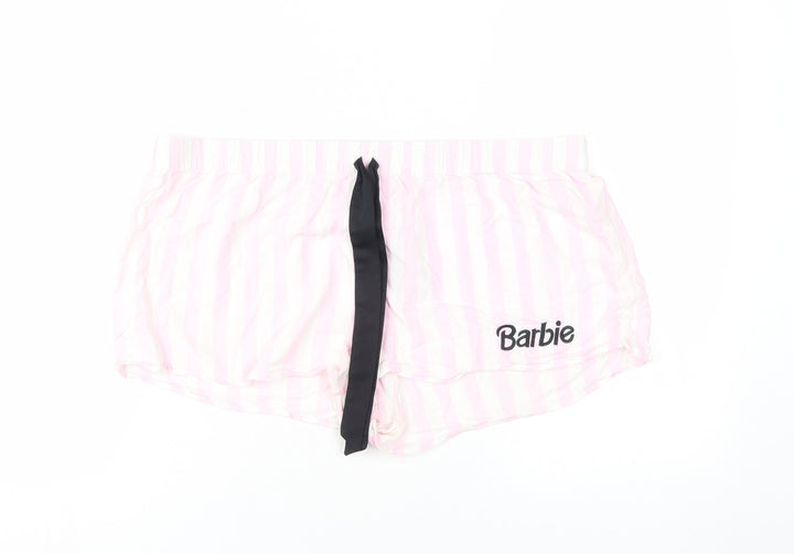 Barbie Women's Pink Striped Sleep Shorts, Size L