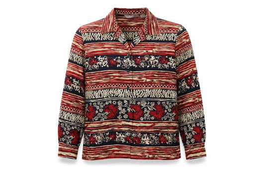Front view of Tan Jay Women's Multicoloured Button-Up Shirt, Petites