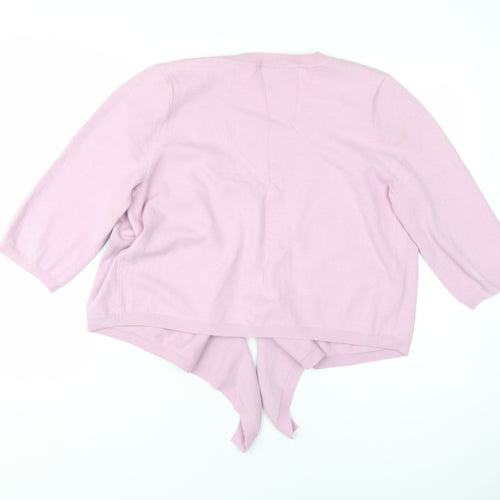 Wallis Women's Pink Cardigan L V-Neck 3/4 Sleeve