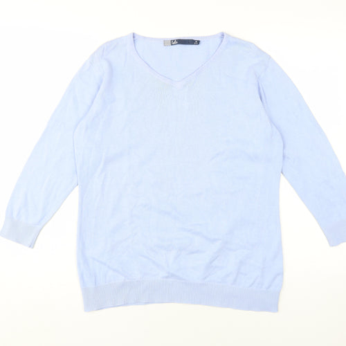 Isle Women’s Blue V-Neck Pullover Jumper M