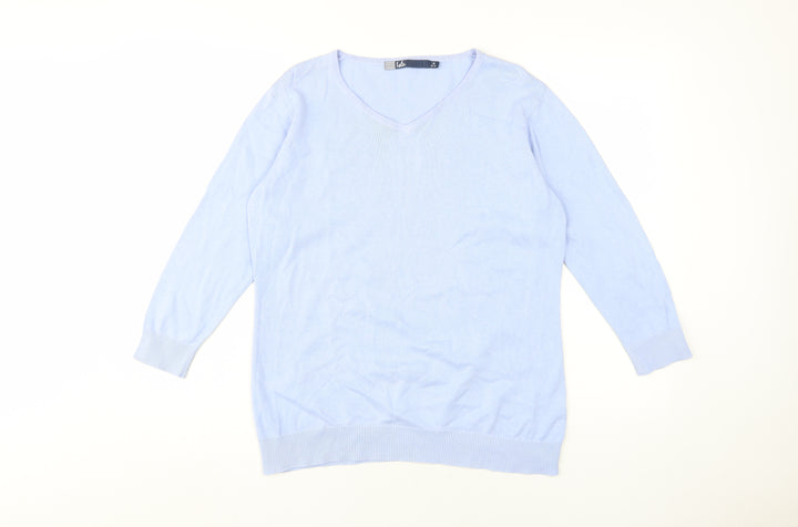 Isle Women’s Blue V-Neck Pullover Jumper M