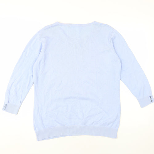 Isle Women’s Blue V-Neck Pullover Jumper M