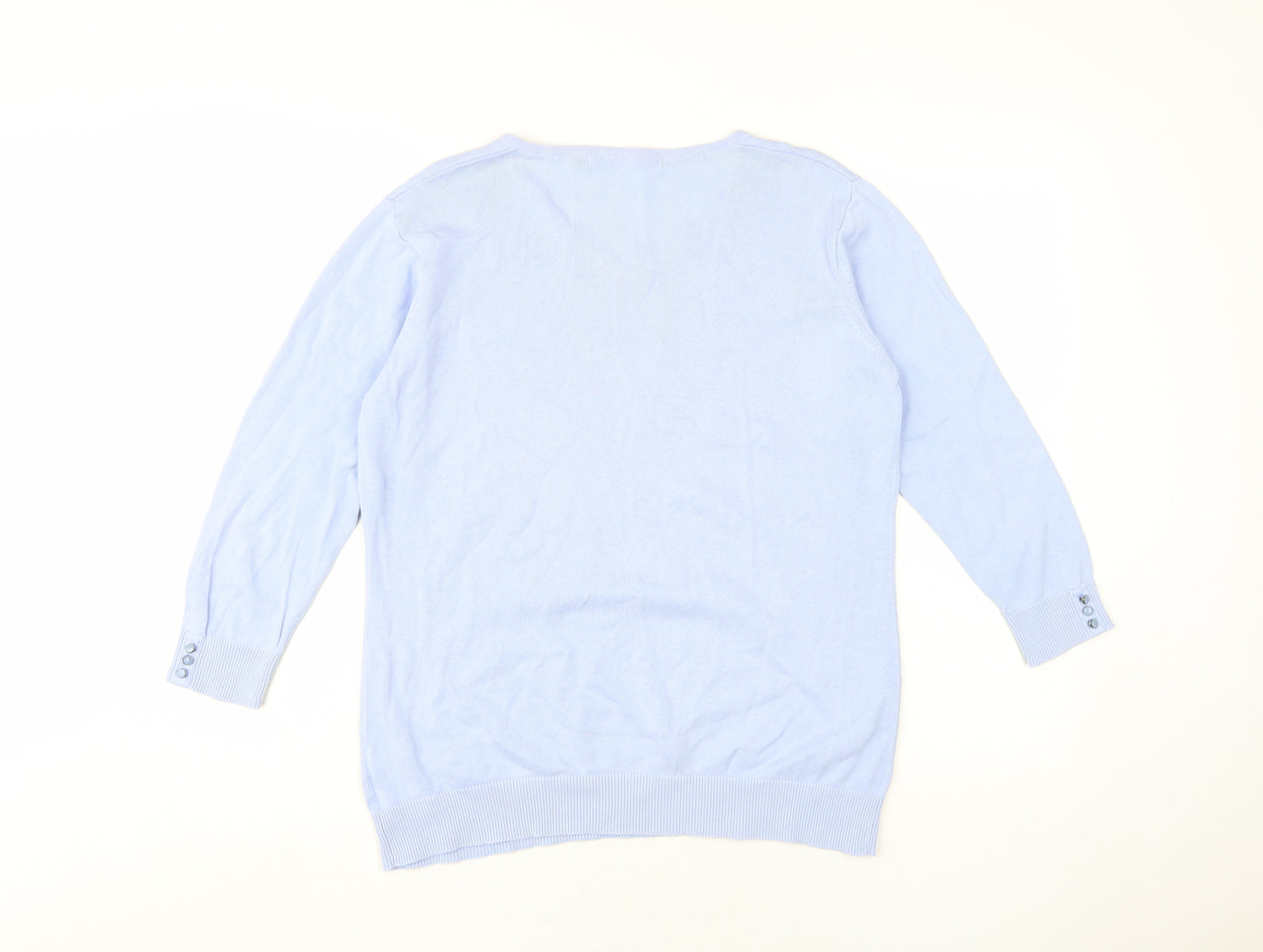 Isle Women’s Blue V-Neck Pullover Jumper M