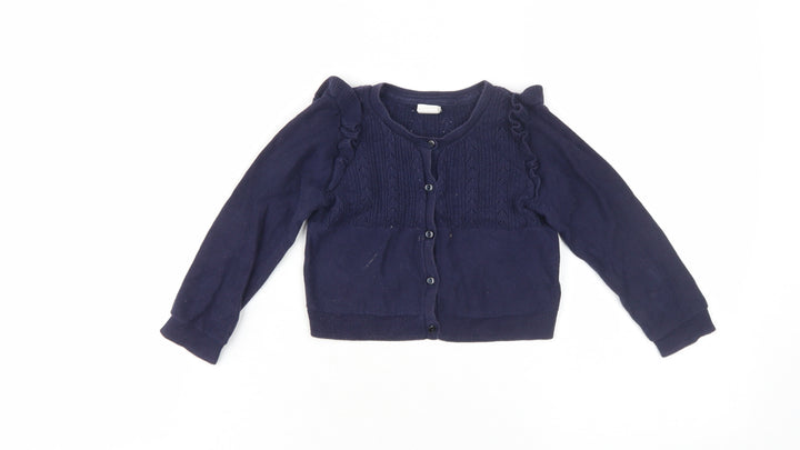 Gap Girls Blue Cardigan, 3 Years, Ruffle Accents