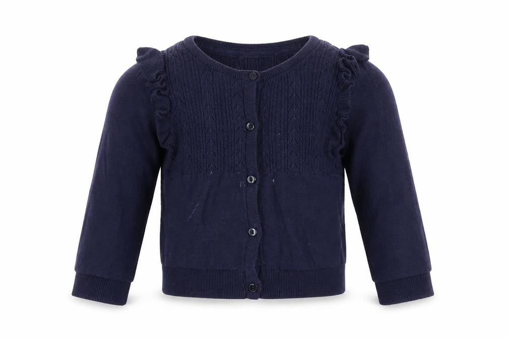 Gap Girls Blue Cardigan, 3 Years, Ruffle Accents