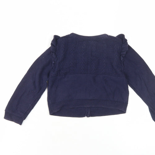 Gap Girls Blue Cardigan, 3 Years, Ruffle Accents