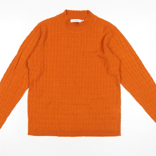 ISLE Women Orange Cable-Knit Jumper Size S