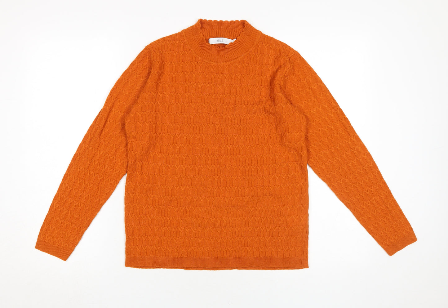 ISLE Women Orange Cable-Knit Jumper Size S