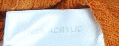 ISLE Women Orange Cable-Knit Jumper Size S