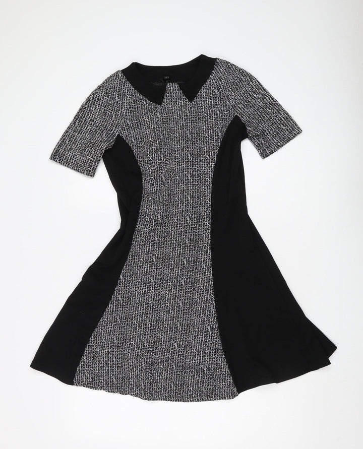 River Island Women's Black Fit & Flare Dress Size 8