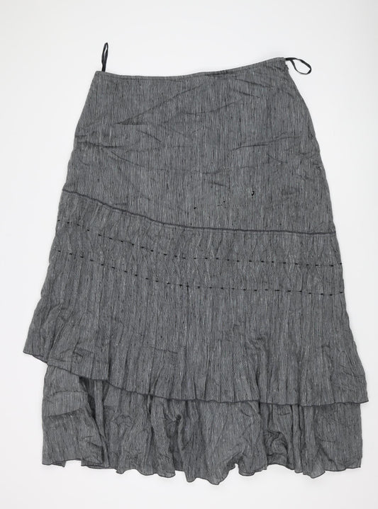 Per Una Women's Grey Cotton A-Line Skirt Size 18