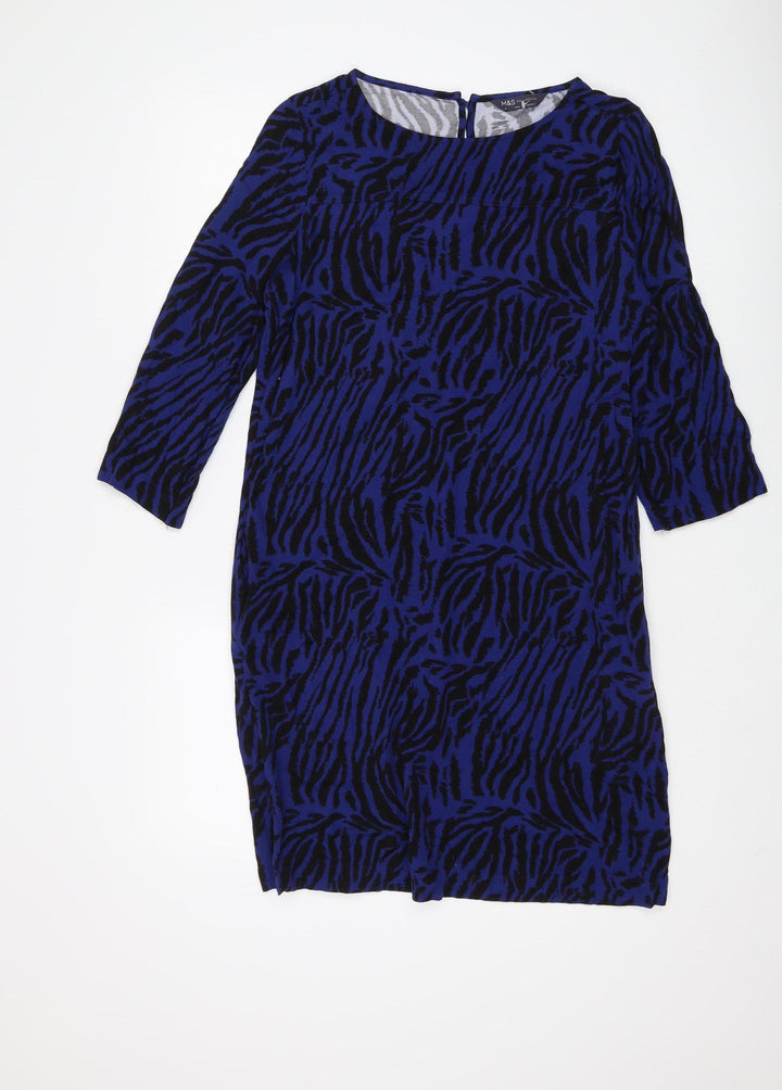 Marks and Spencer Women's Blue Animal Print Shift Dress