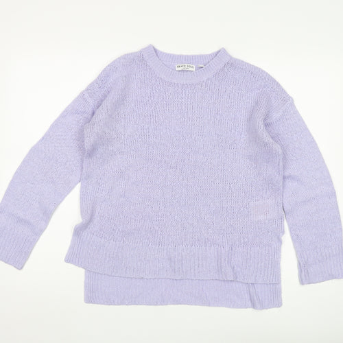Brave Soul Women's Purple Chunky Knit Pullover Jumper - S