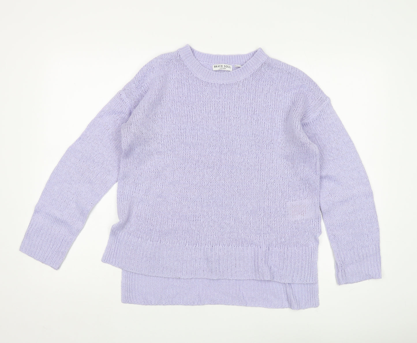 Brave Soul Women's Purple Chunky Knit Pullover Jumper - S