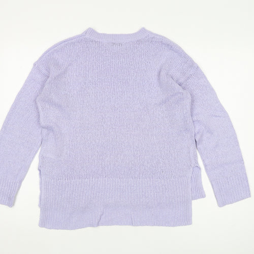 Brave Soul Women's Purple Chunky Knit Pullover Jumper - S