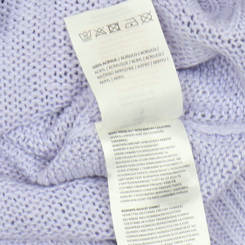 Brave Soul Women's Purple Chunky Knit Pullover Jumper - S