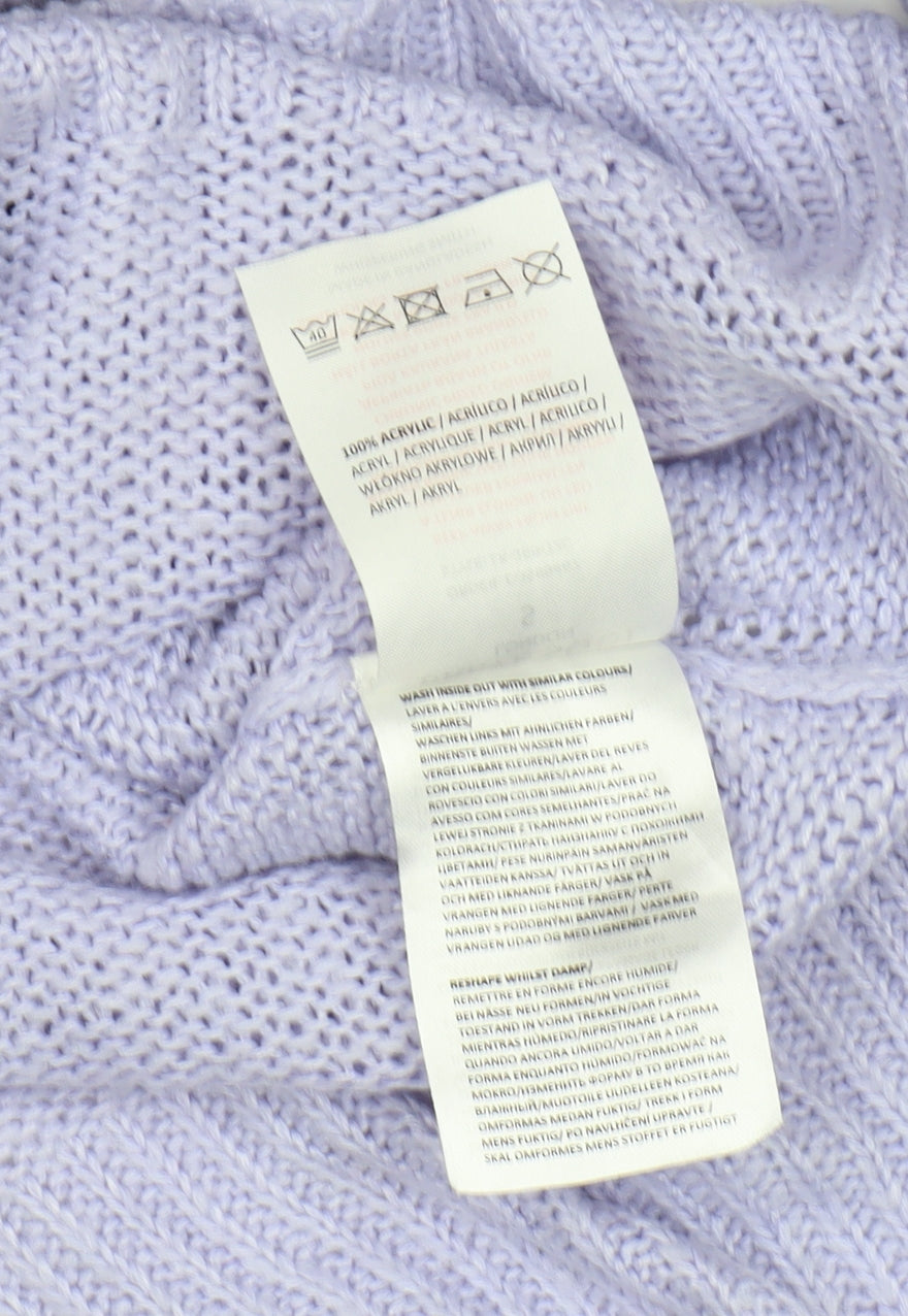 Brave Soul Women's Purple Chunky Knit Pullover Jumper - S