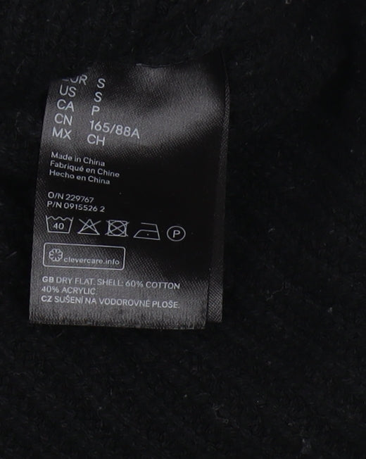 H&M Women's Black Vest S V-Neck Casual Chunky-Knit