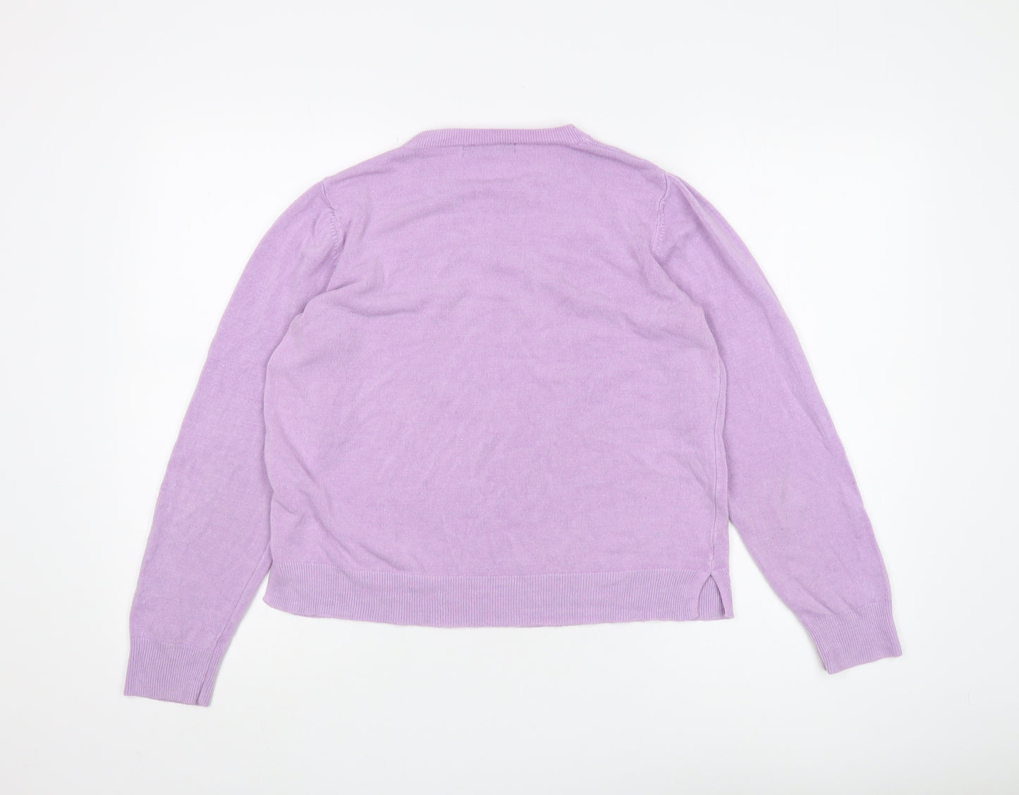 Marks and Spencer Women's Purple Cashmere Pullover Jumper Size 12