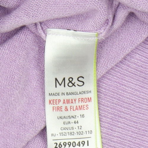 Marks and Spencer Women's Purple Cashmere Pullover Jumper Size 12