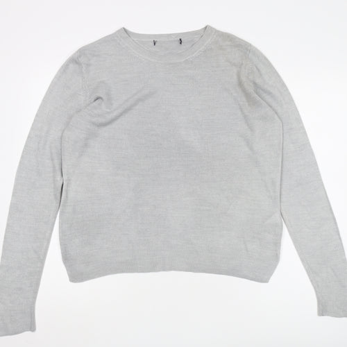 Marks and Spencer Women’s Grey Acrylic Crew Neck Jumper, Size 14