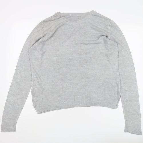 Marks and Spencer Women’s Grey Acrylic Crew Neck Jumper, Size 14